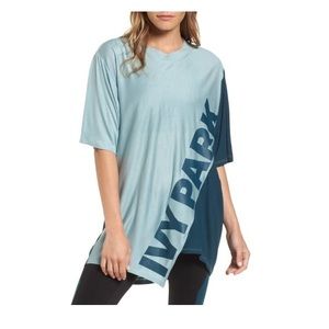 BNWT ivy park asymmetrical logo t